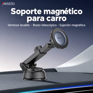 Soporte magnético Yesido C277 instalado sobre el tablero del carro