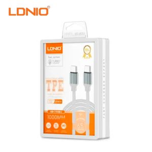 Empaque de Cable LDNIO LC441C USB-C a USB-C de 65 W, 1 m